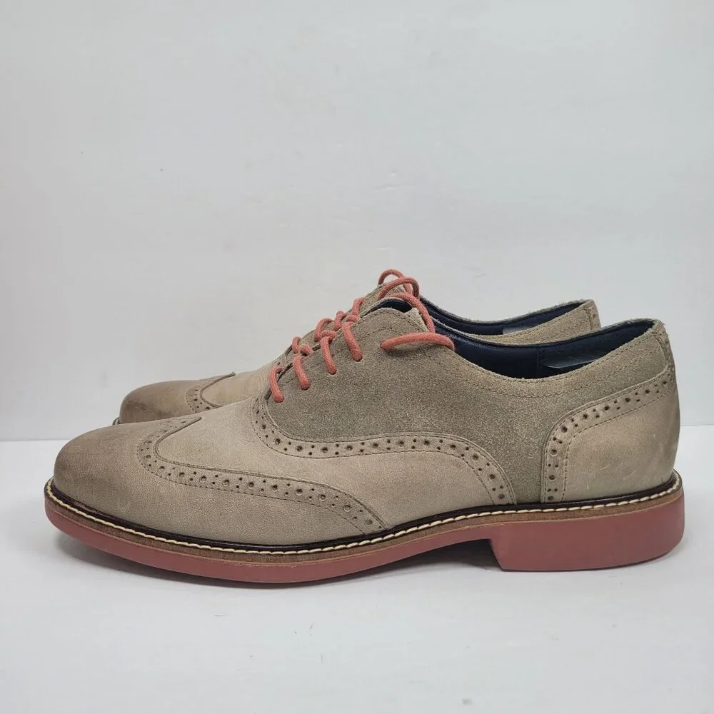 Cole Haan Men's Olive Green Leather & Suede Oxford Shoes C11708 US Size 10.5M - Picture 2 of 8